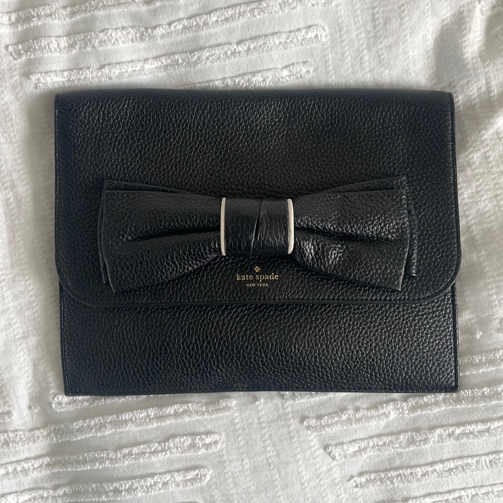 Kate Spade black bow clutch